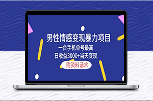 男性情感变现，日收益3000+，一部手机实现暴利！-爱分享资源网