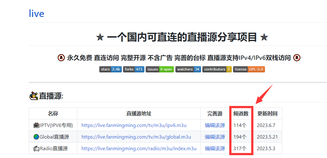 live：一个国内可直连的直播源分享项目-爱分享资源网