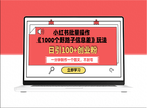 1000个野路子信息差玩法_小红书日引100+创业粉_一分钟一个图文