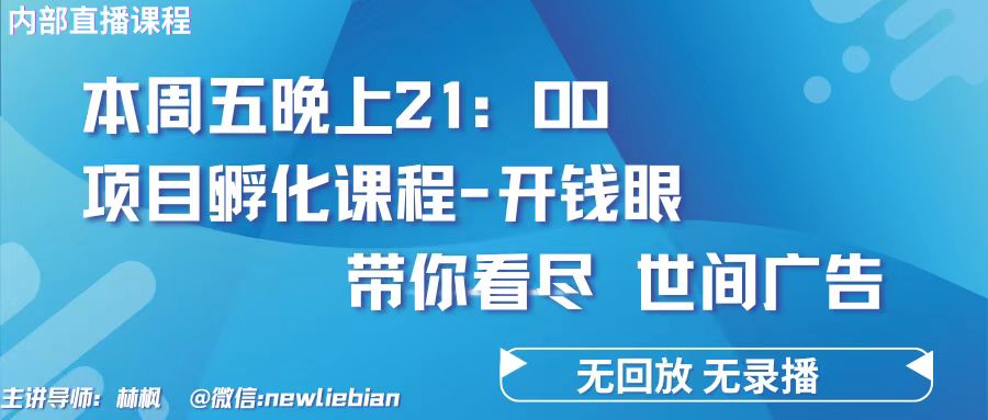 4.26日内部回放课程《项目孵化-开钱眼》赚钱的底层逻辑-爱分享资源网