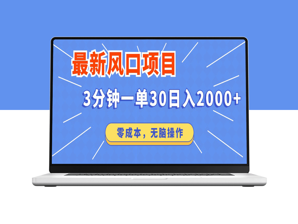 零成本操作_3分钟一单_日赚2000+的最新风口项目-爱分享资源网