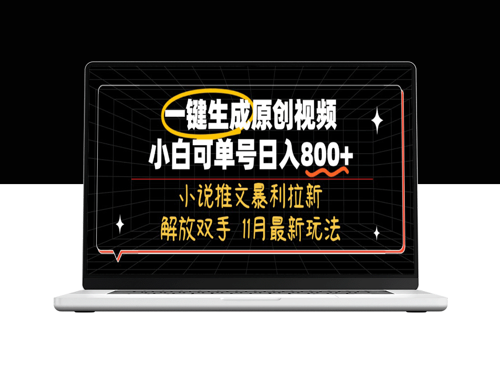 11月最新爆款小说玩法_拉新月入过万_一键生成原创视频_零基础月赚800+-爱分享资源网